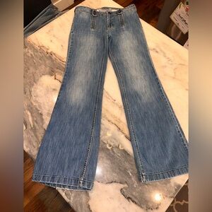 Vintage THRE3 Size 9 Classic Blue Women's Flare Trouser Jeans